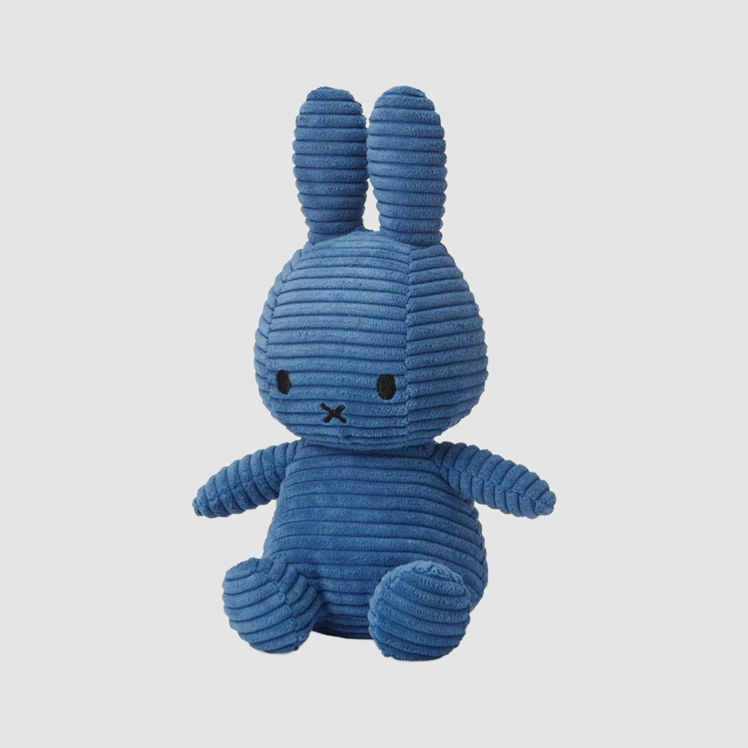Miffy Peluche Velours Côtelé - Bleu Cobalt