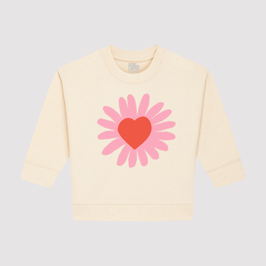 Heart Flower Crew Baby Natural / Pink