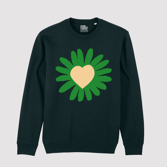 Heart Flower Crewneck Black / Green