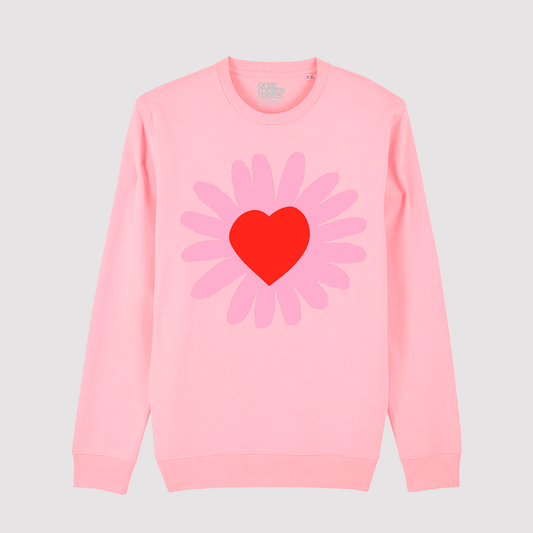 Heart Flower Crewneck Pink / Pink