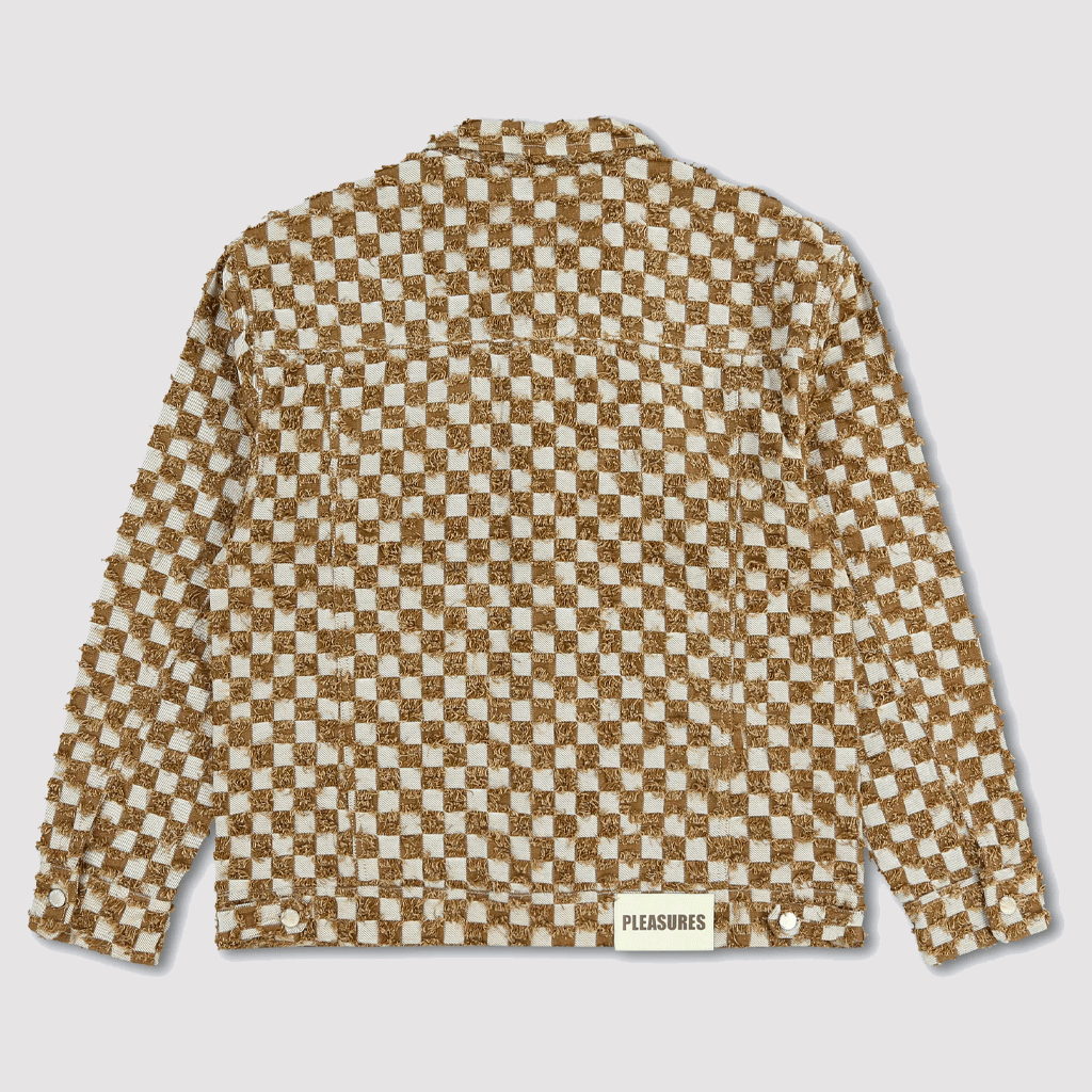 Curfew Checker Trucker Jacket Brown