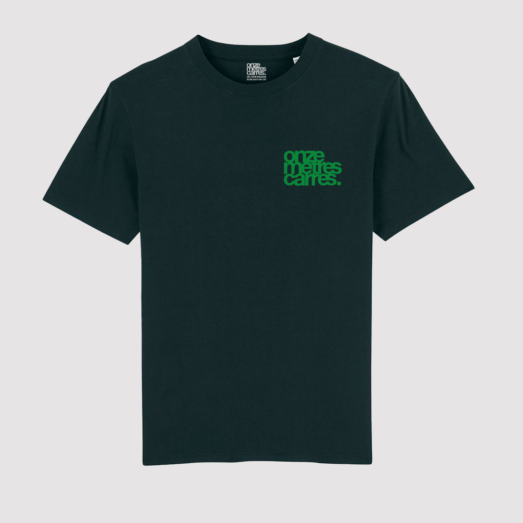 Heart Flower T-Shirt Black / Green