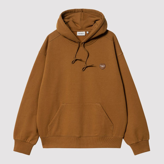 Hooded Heart Patch Sweat Cotton Deep H Brown