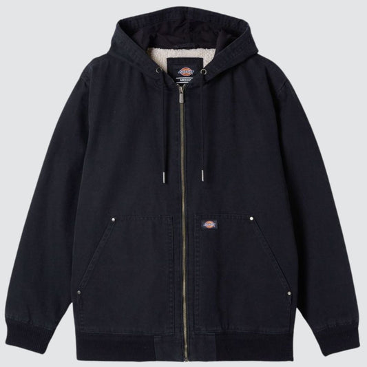 Dickies Hooded Duck Canvas Jacket Stone Washed Black