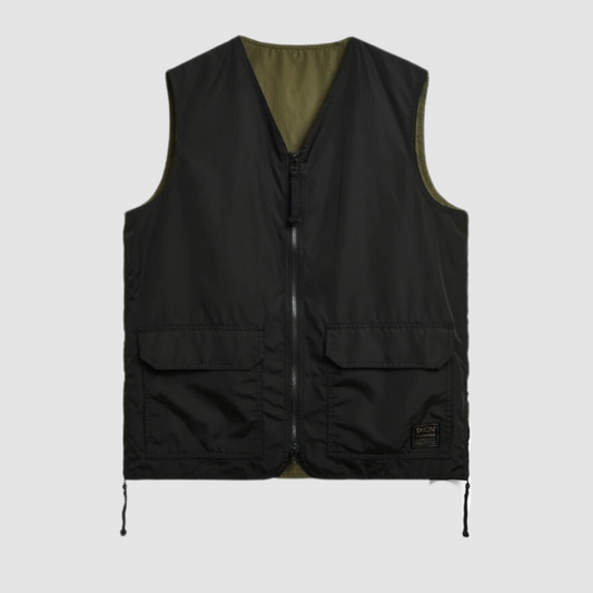 Military Reversible V-Neck Vest Black