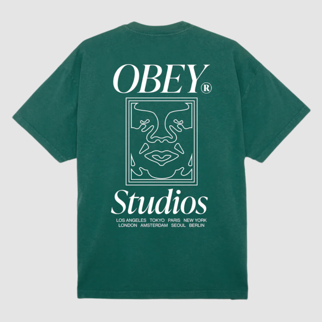 Obey Studios Icon T-Shirt Adventure Green