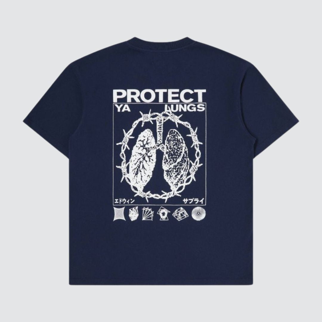 Protect Ya Lungs T-Shirt Maritime Blue