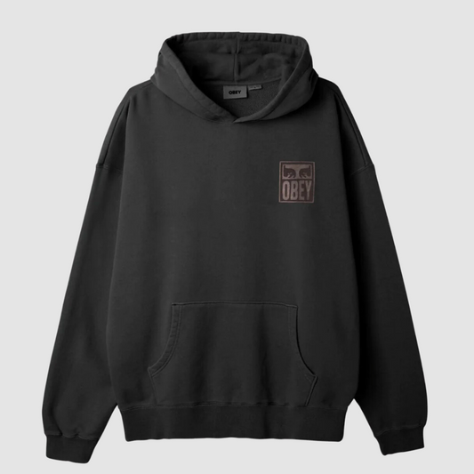 Pigment Obey Eyes Icon Extra Heavy Hoodie Pirate Black