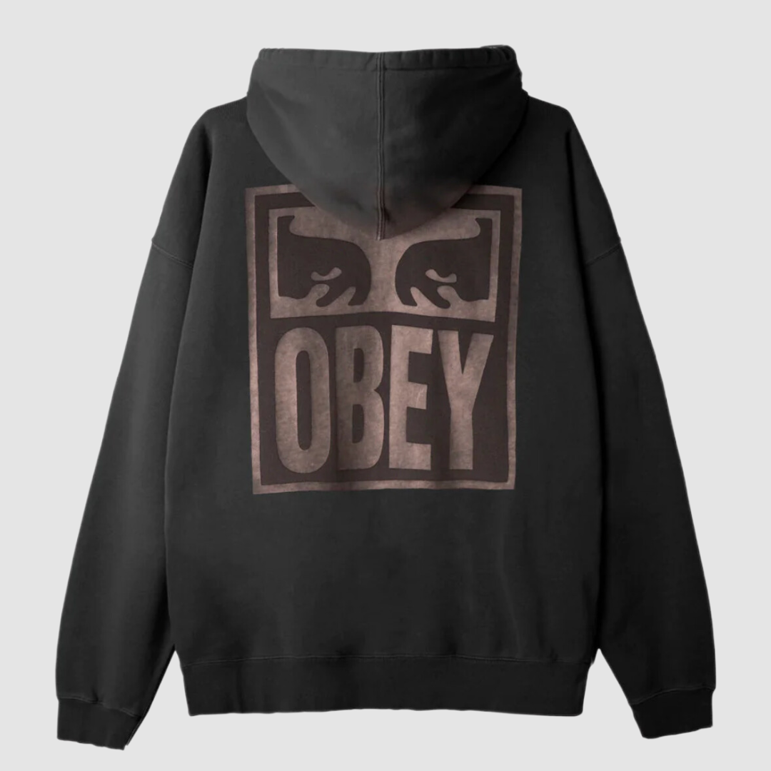 Pigment Obey Eyes Icon Extra Heavy Hoodie Pirate Black