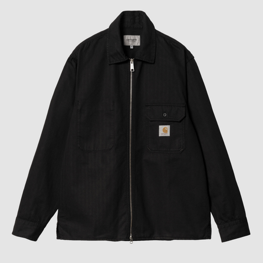 Rainer Shirt Jacket Black Garment Dyed