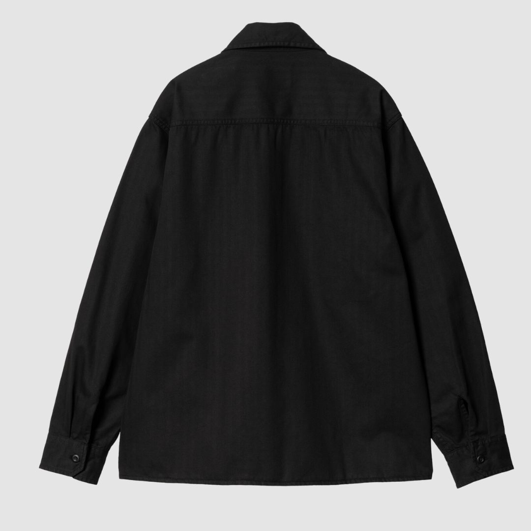 Rainer Shirt Jacket Black Garment Dyed