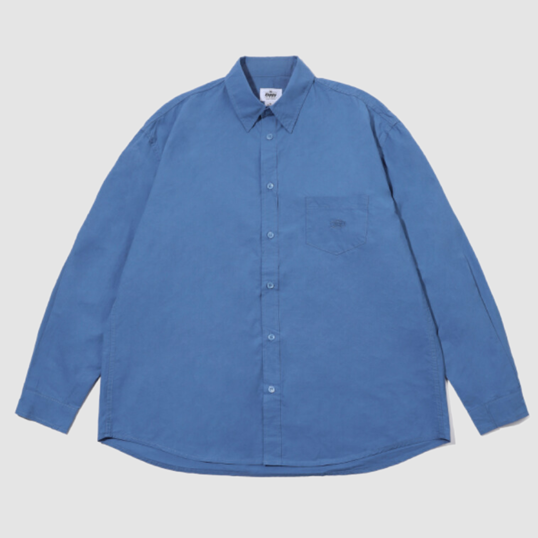 Relaxed Cotton Shirt Blue