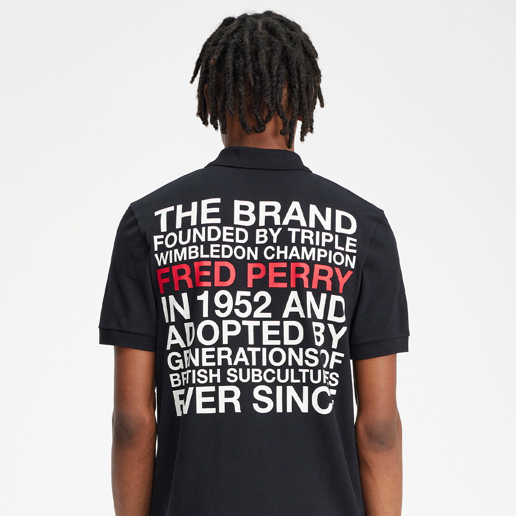 Fred perry black tee sales