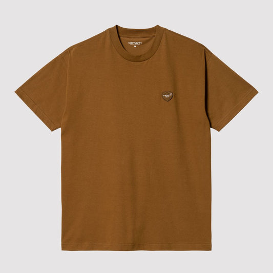S/S Heart Patch T-Shirt Cotton Deep H Brown