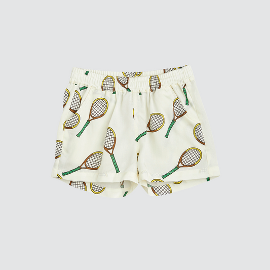 Tennis AOP Woven Shorts Off White