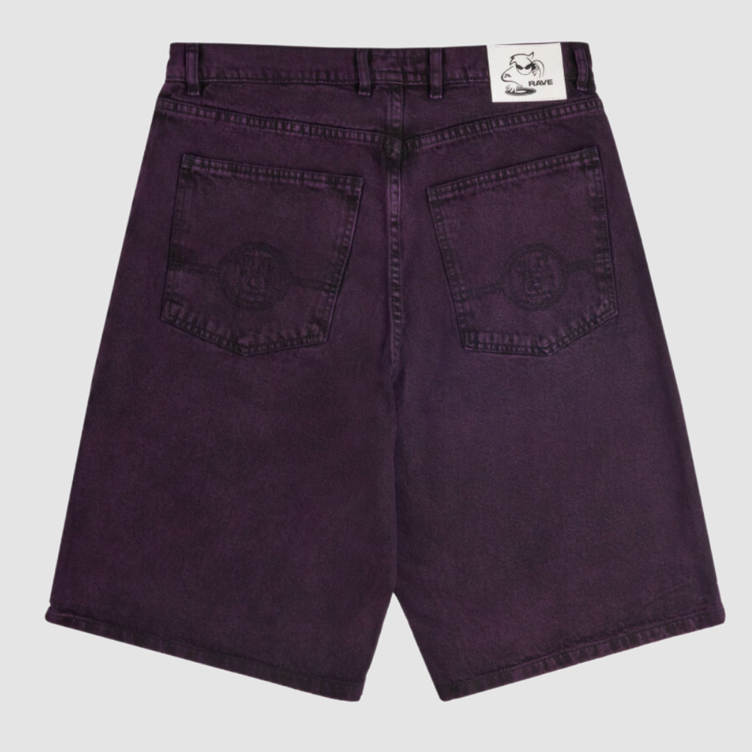 Très Gros Denim Short Purple Acid Washed