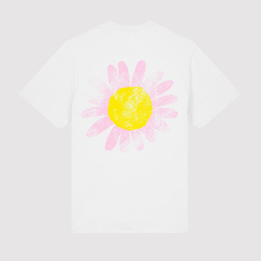 T-Shirt Flower Vintage White / Pink