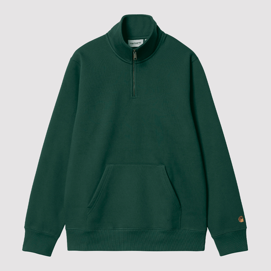 Chase Neck Zip Sweat Discovery Green / Gold