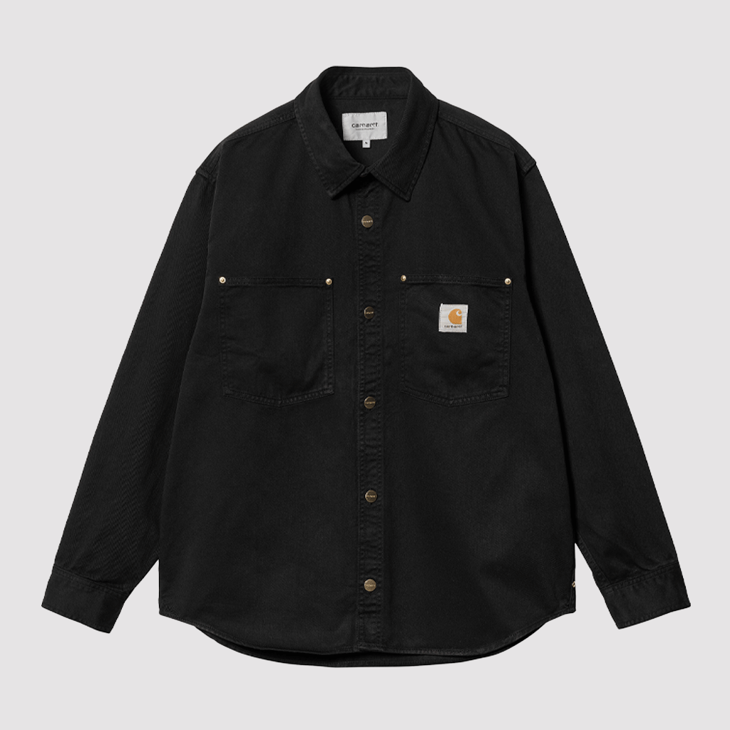 Derby Shirt Jacket Black Garment Dyed