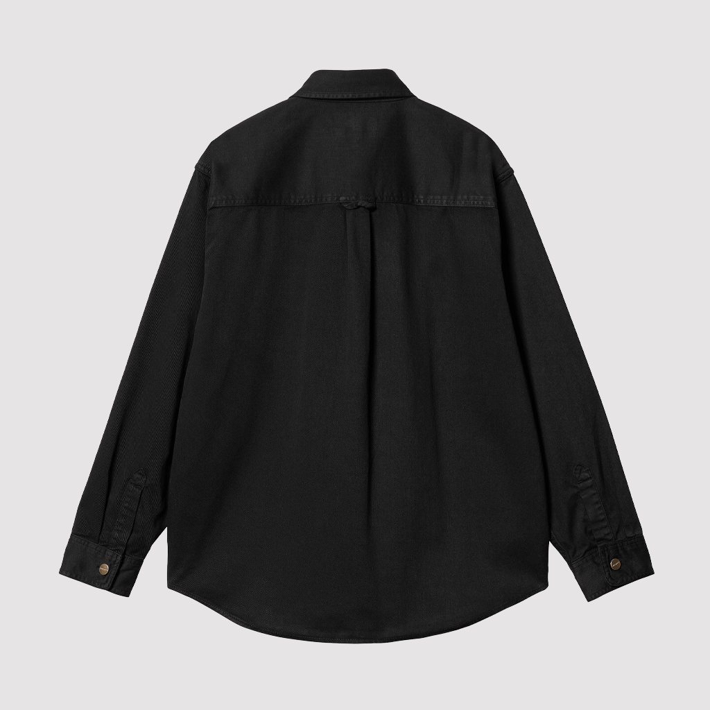 Derby Shirt Jacket Black Garment Dyed