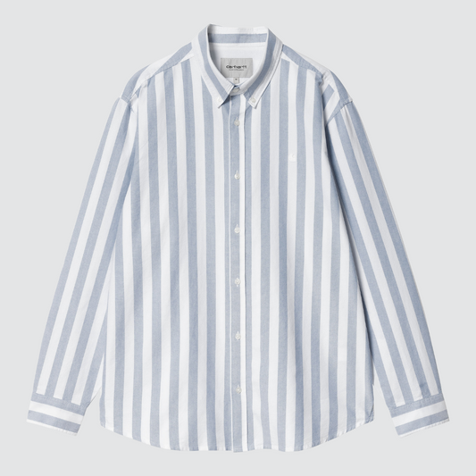 L/S Dillion Shirt Stripe Bleach / White