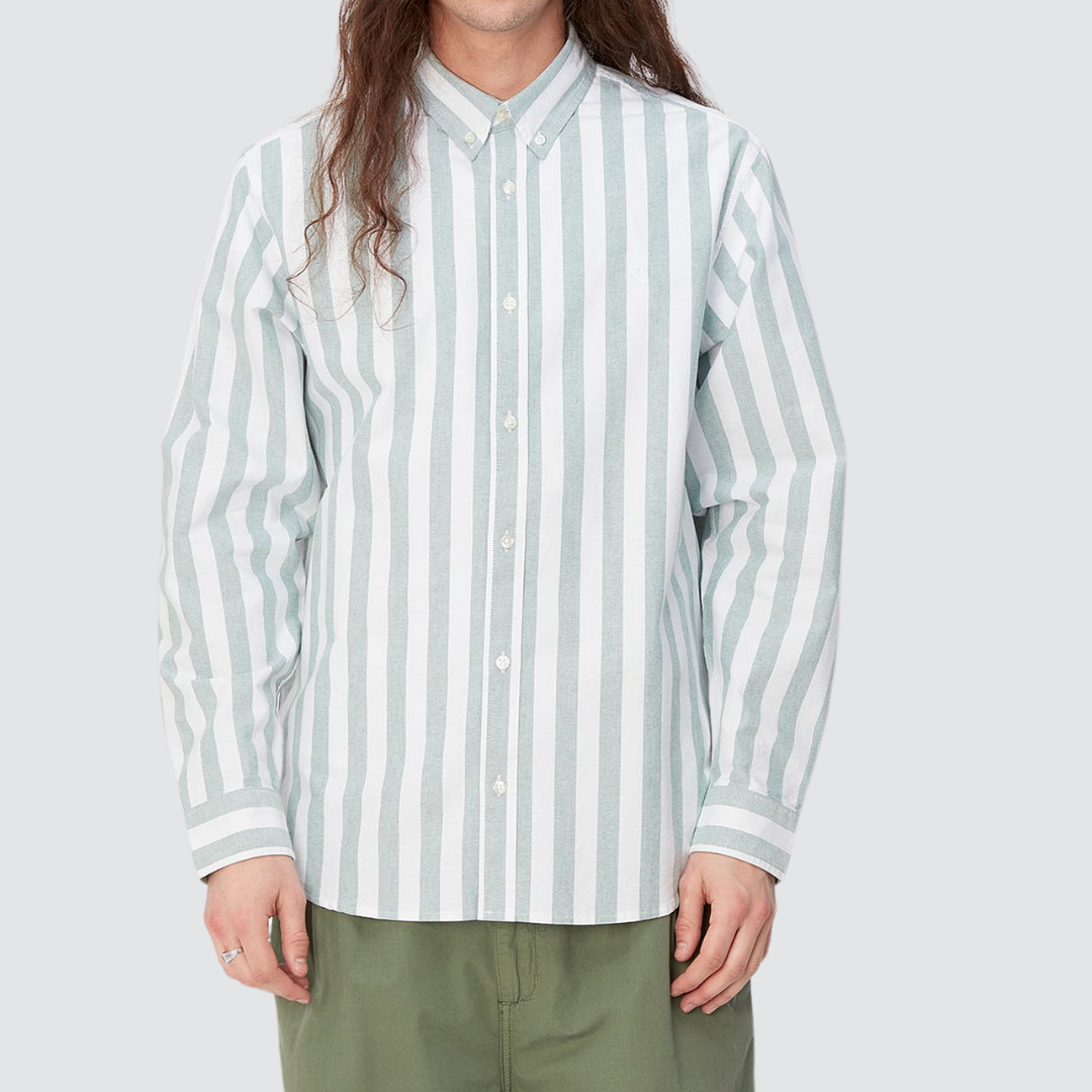L/S Dillion Shirt Stripe Chervil / White