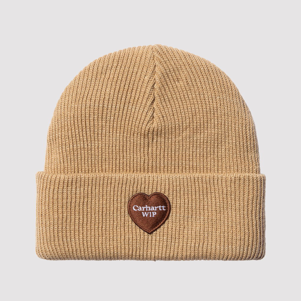 Heart Patch Beanie Dusty H Brown
