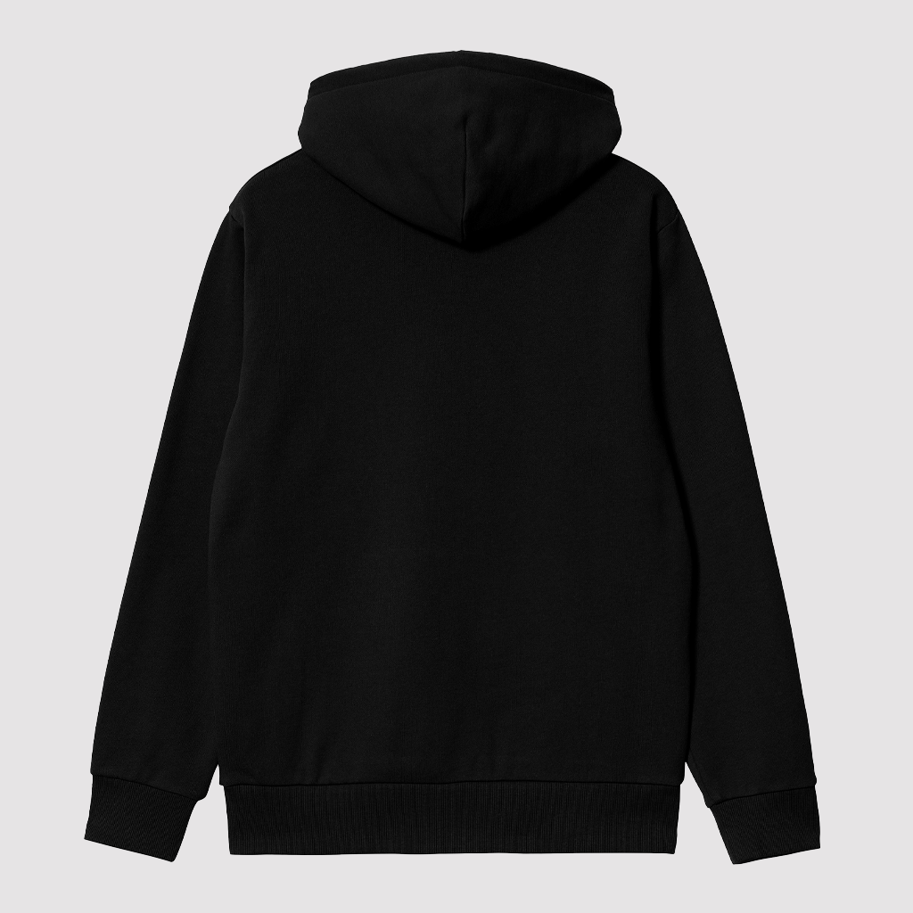 Hooded Script Embroidery Sweat Black / White