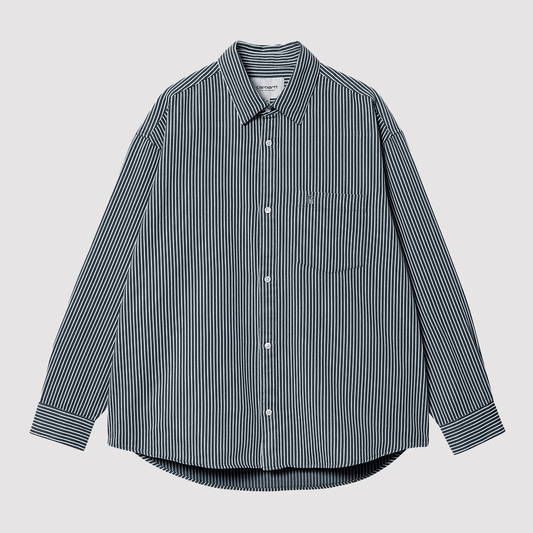 L/S Kyle Shirt Stripe White / Blue