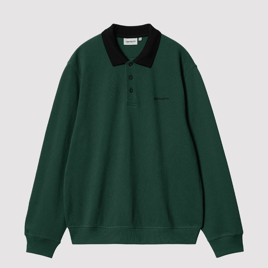 L/S Vance Rugby Shirt Discovery Green / Black