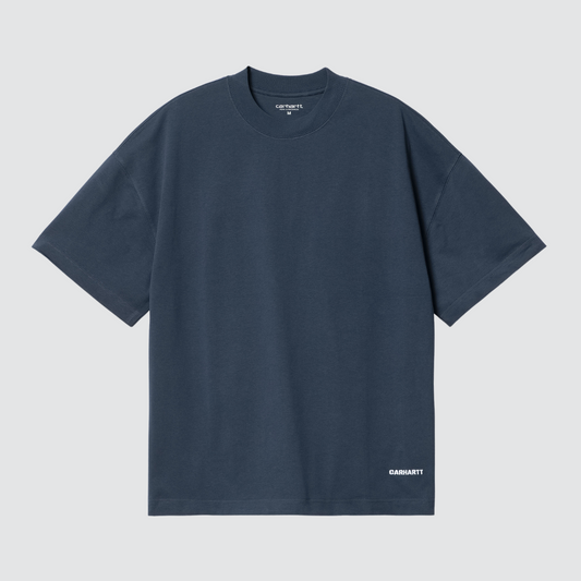 S/S Link Script T-Shirt Blue / White