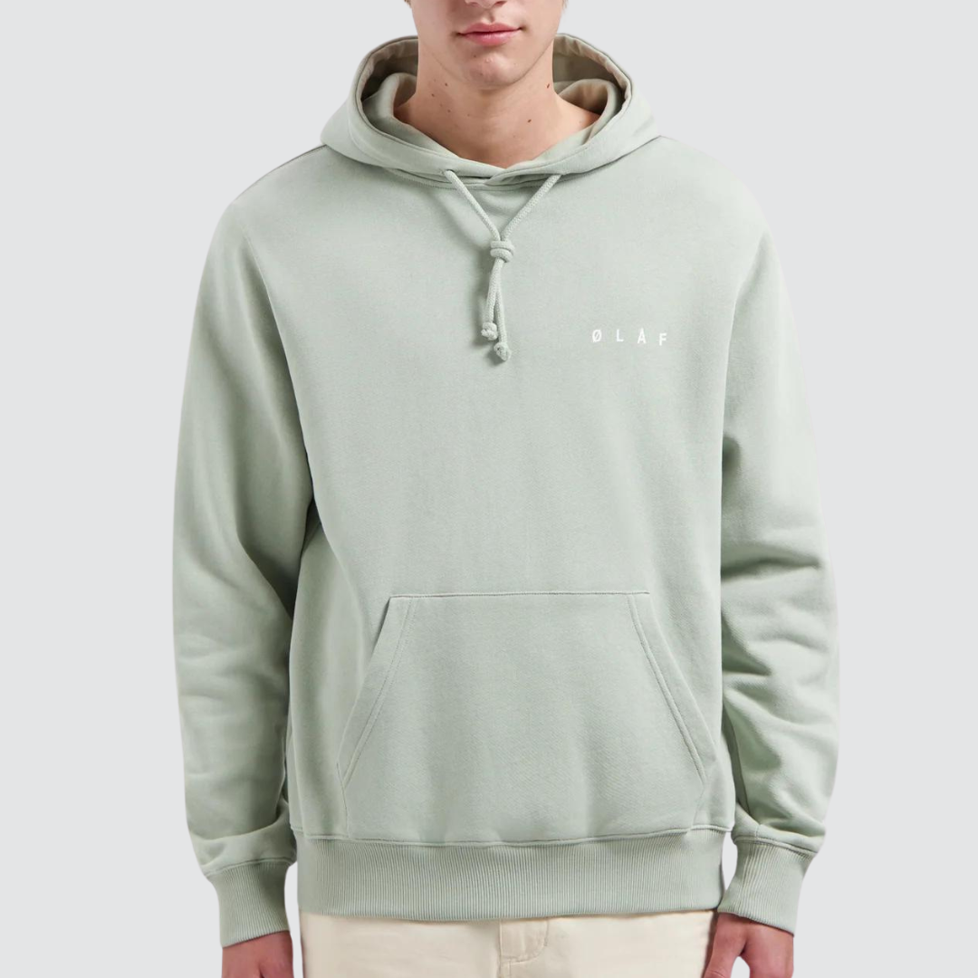 Pixelated Face Hoodie Pale Green