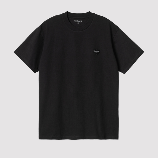 S/S Double Heart T-Shirt Black