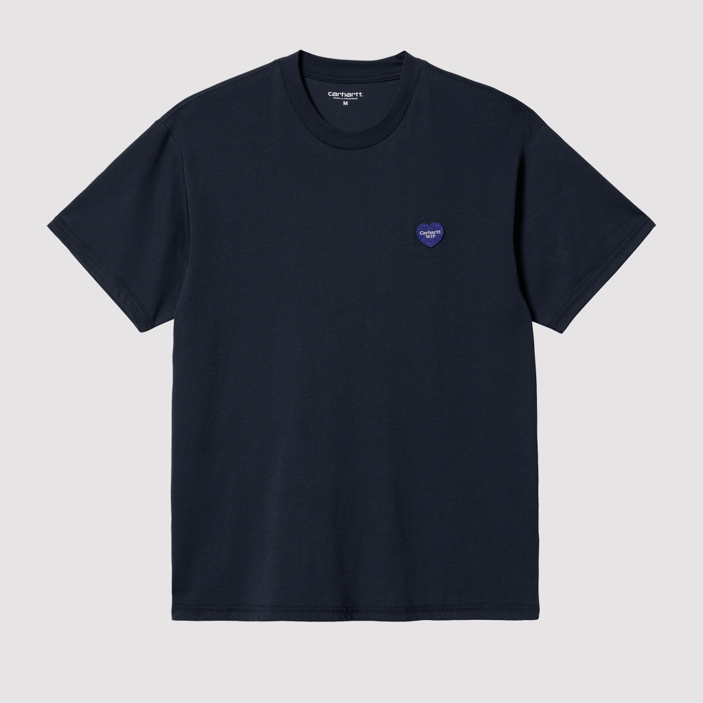 S/S Double Heart T-Shirt Blue
