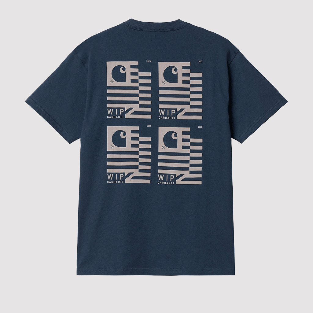 S/S Stamp State T-Shirt Blue / Grey