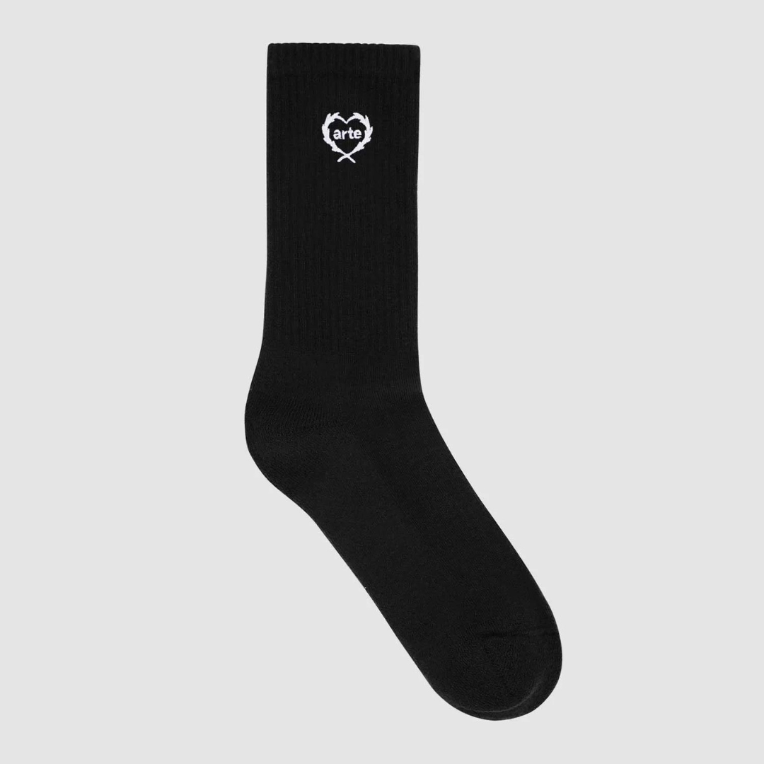 Arte Small Heart Socks Black