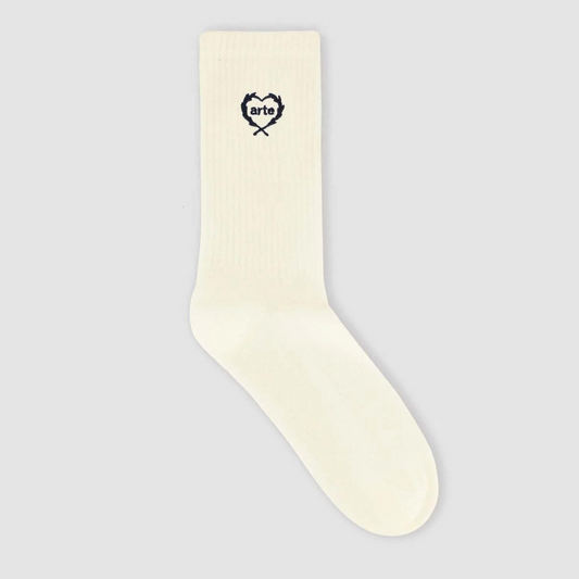 Arte Small Heart Socks Cream