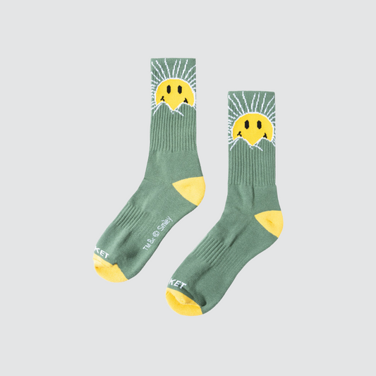 Smiley Sunrise Socks Basil