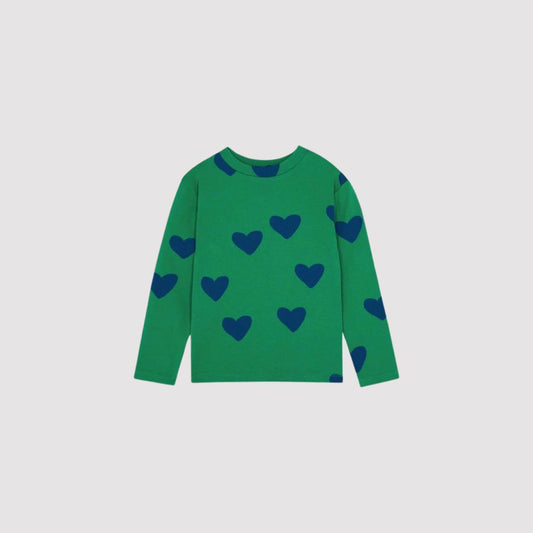 Blue Hearts LS T-Shirt Green