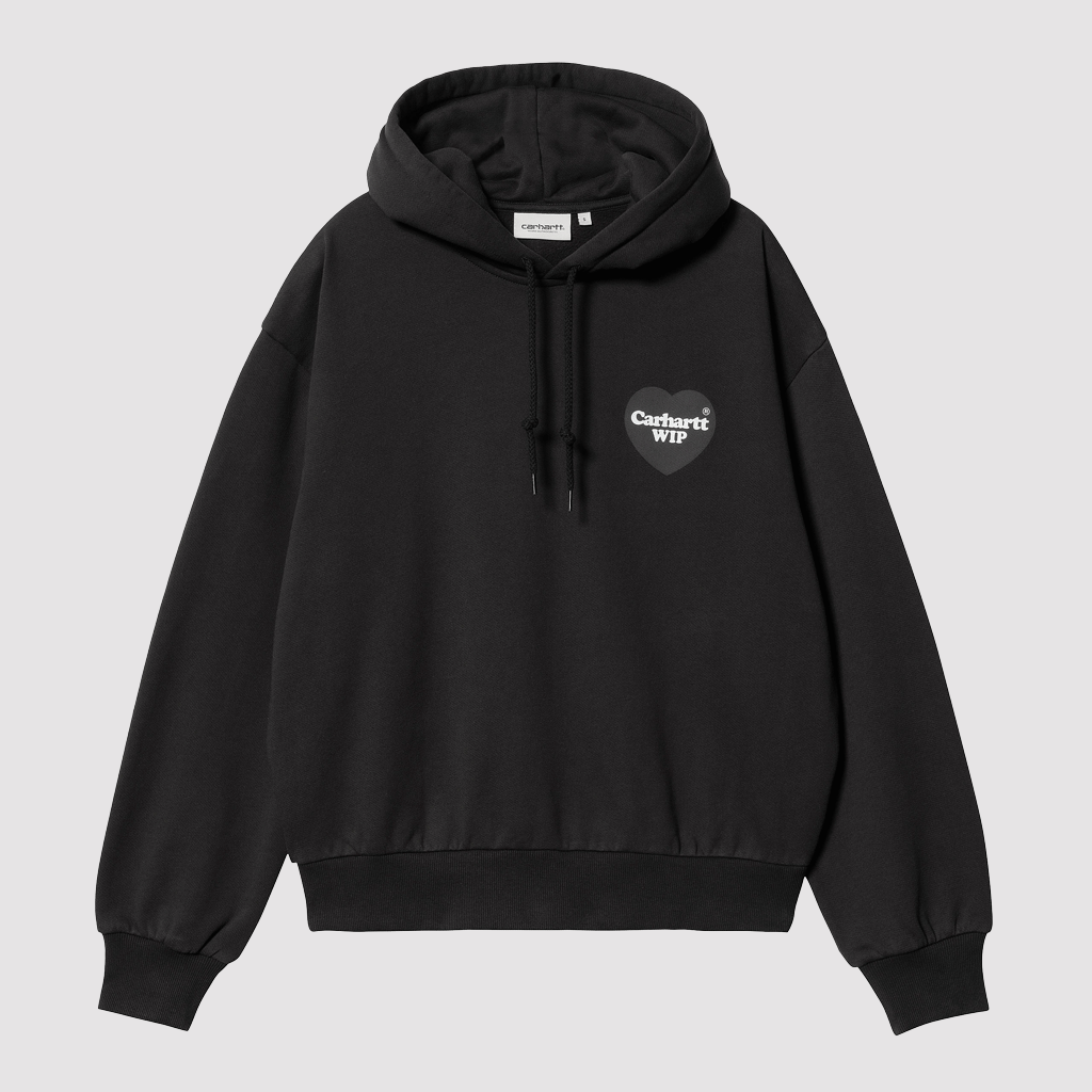 W' Hooded Heart Sweat Black