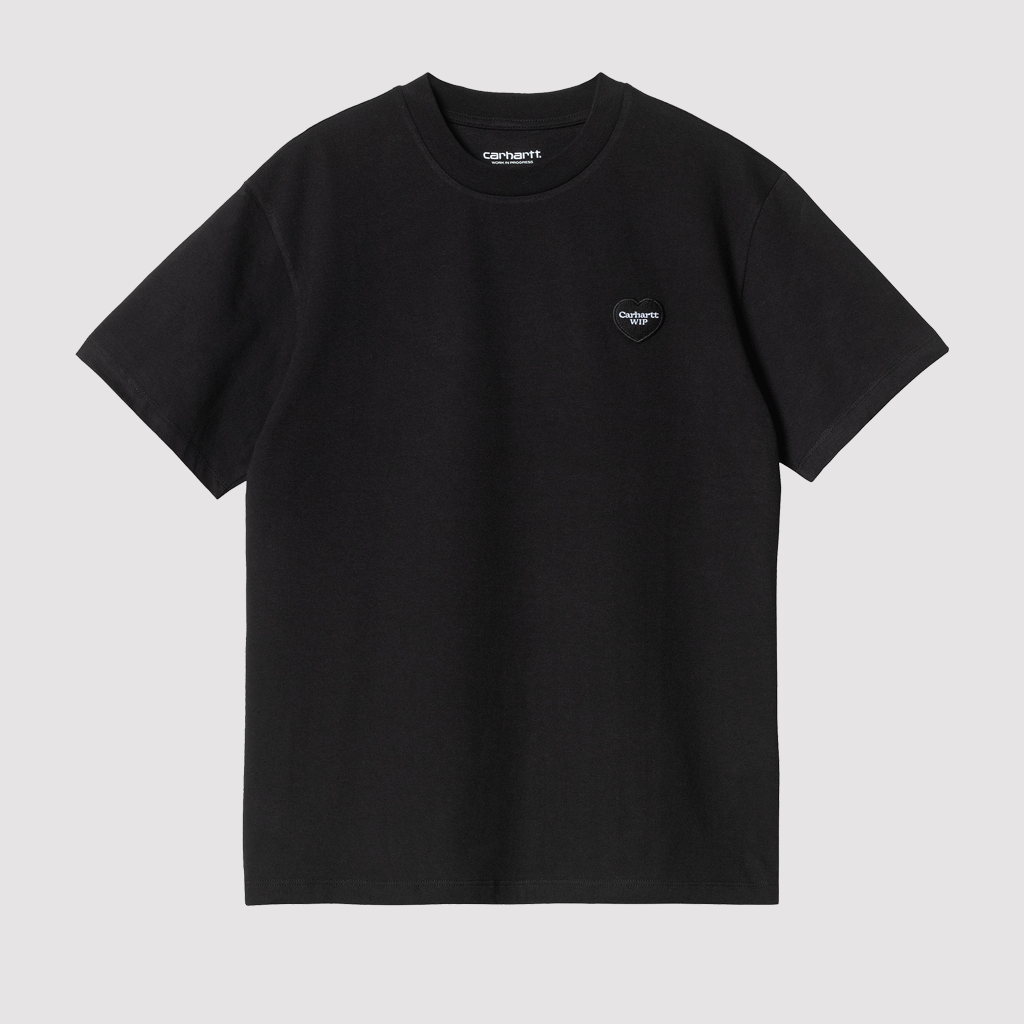 W' S/S Double Heart T-Shirt Black