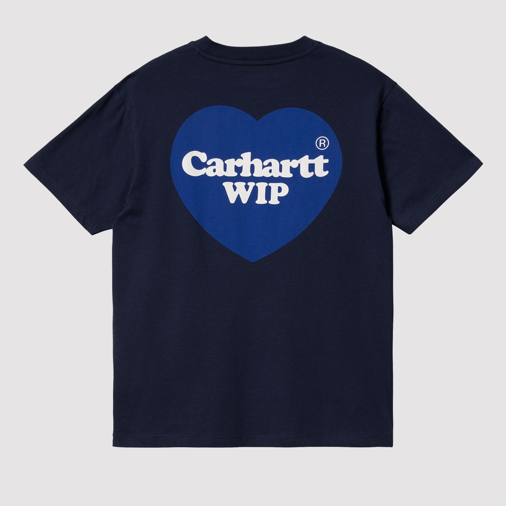 W' S/S Double Heart T-Shirt Blue