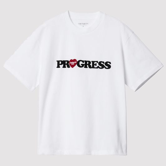 W' S/S I Heart Progress T-Shirt White