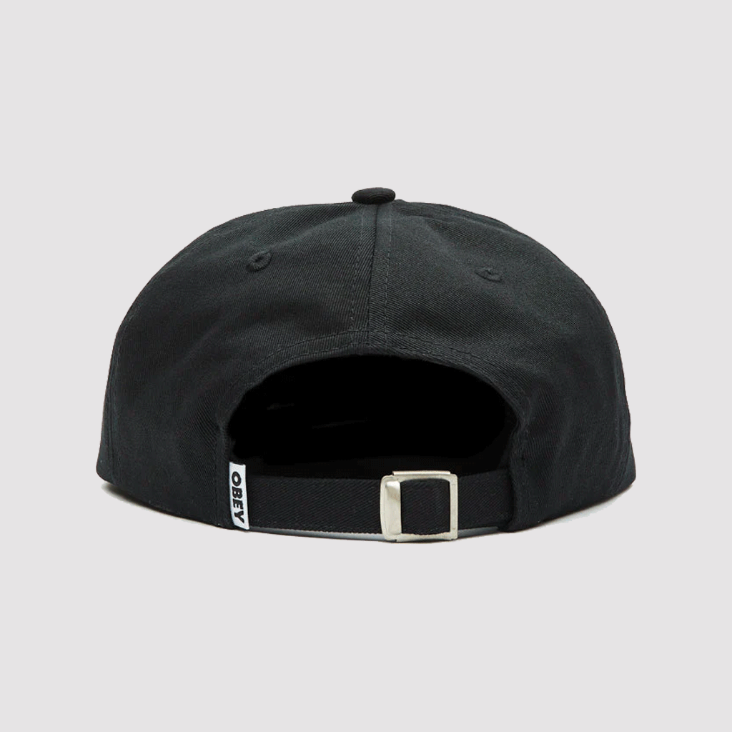 Bold Twill 6 Panel Strapback Black