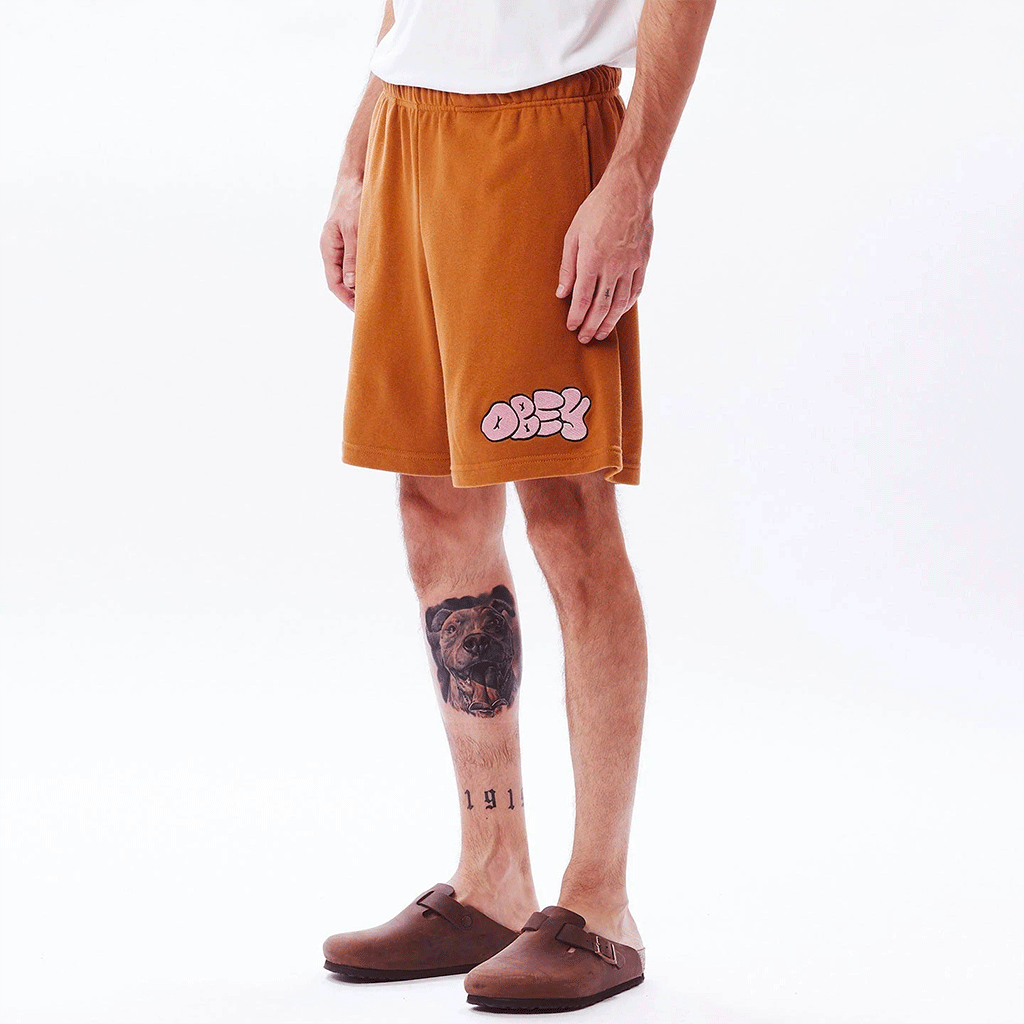 Obey Bubble Sweatshort Bone Brown
