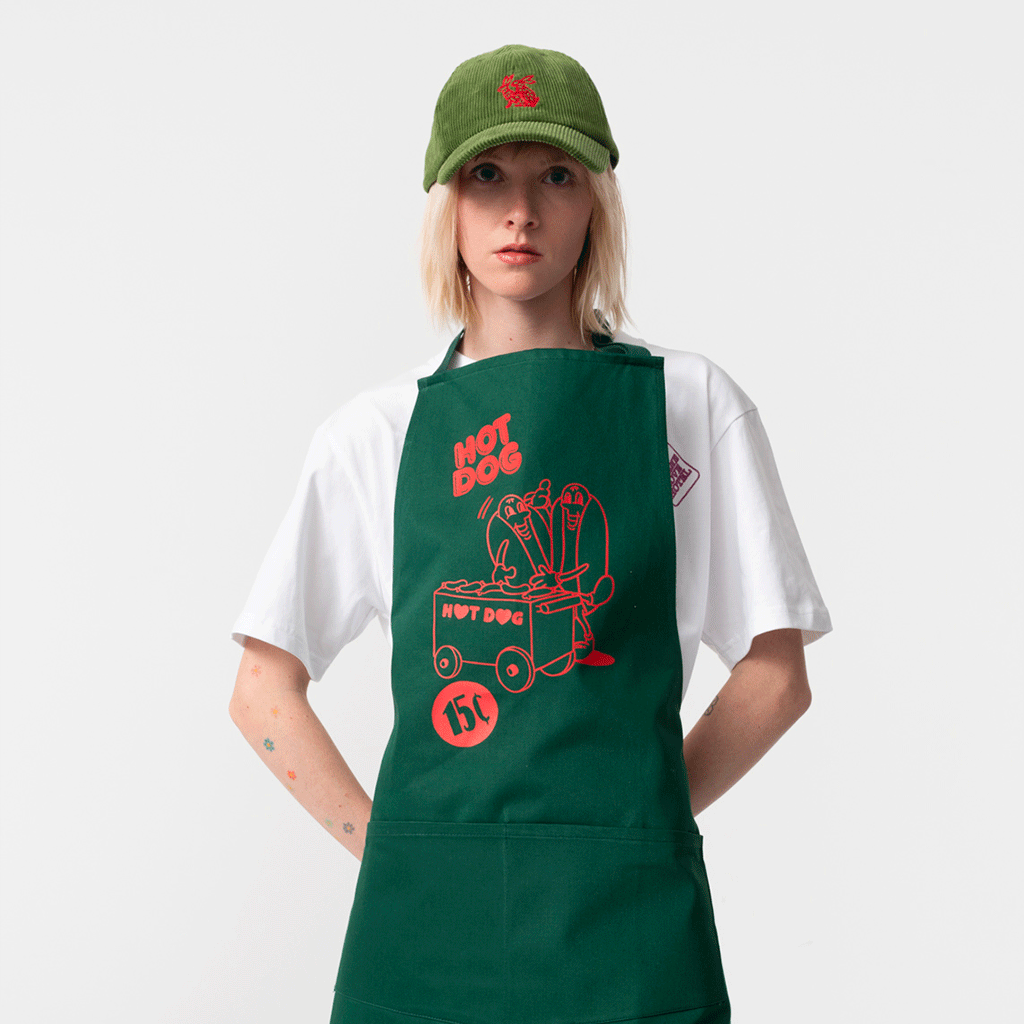 Really Hot Dogs Apron Green