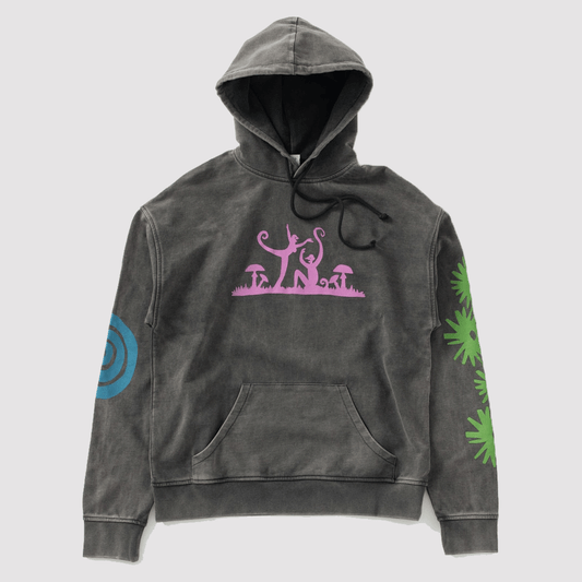 Psychedelick Party Hoodie Black Washed