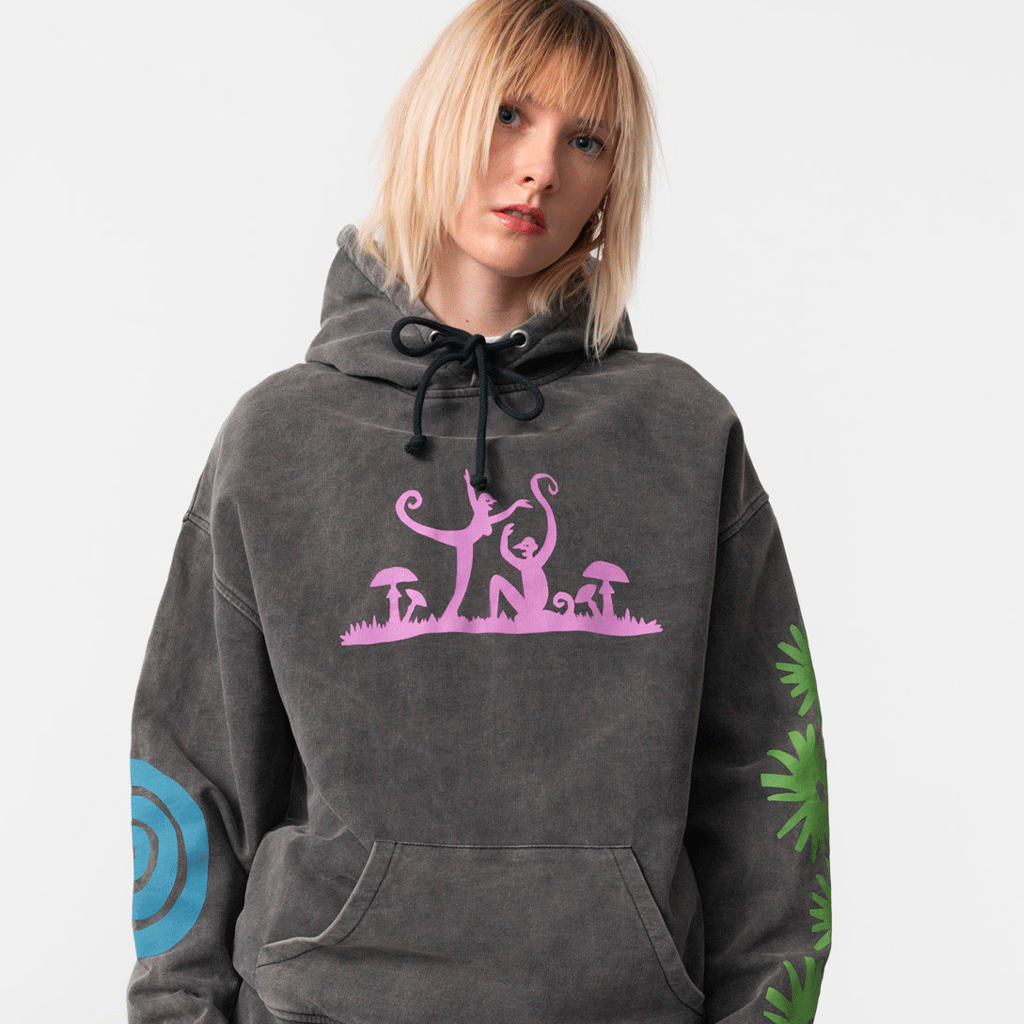 Psychedelick Party Hoodie Black Washed