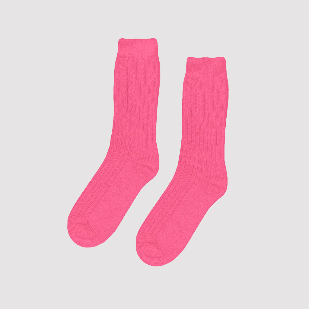 Merino Wool Blend Socks Bubblegum Pink