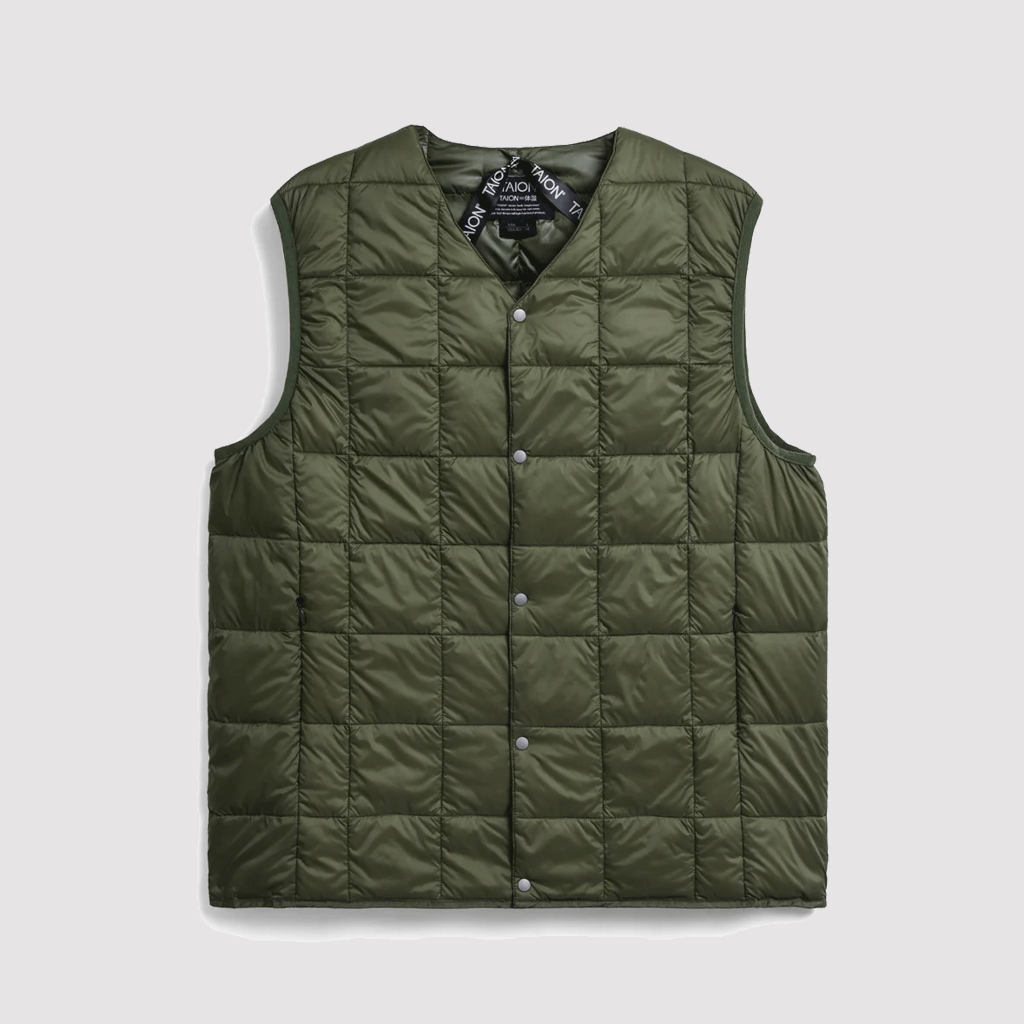 V-Neck Down Vest D. Olive